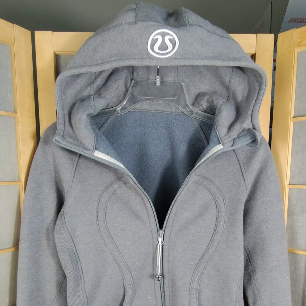 Lululemon Full Zip Scuba Hooded Jacket Grey Sparkle Size 4 - Picture 3 of 12